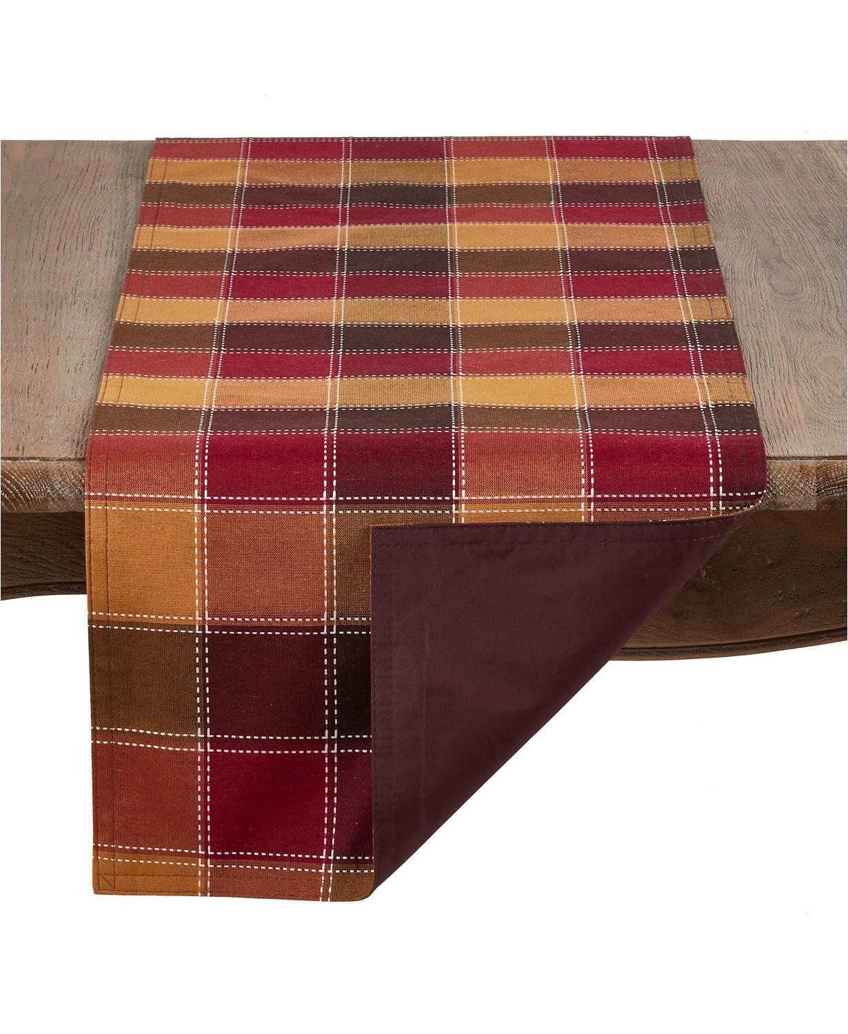 Plaid Stitched Runner - Fab Vila
