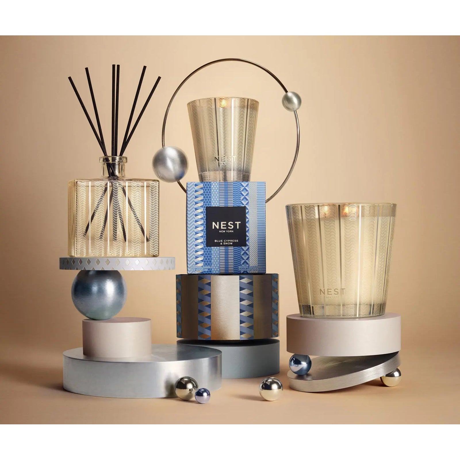 NEST Blue Cypress & Snow Classic Candle, view 2