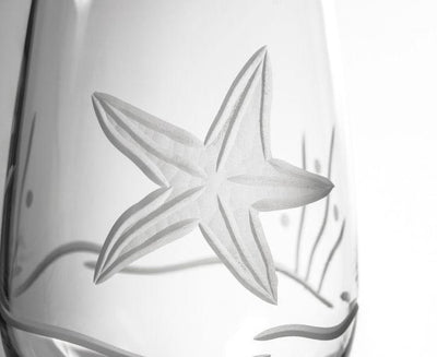 Starfish Stemless Wine  - Set of 4 Glasses - Fab Vila
