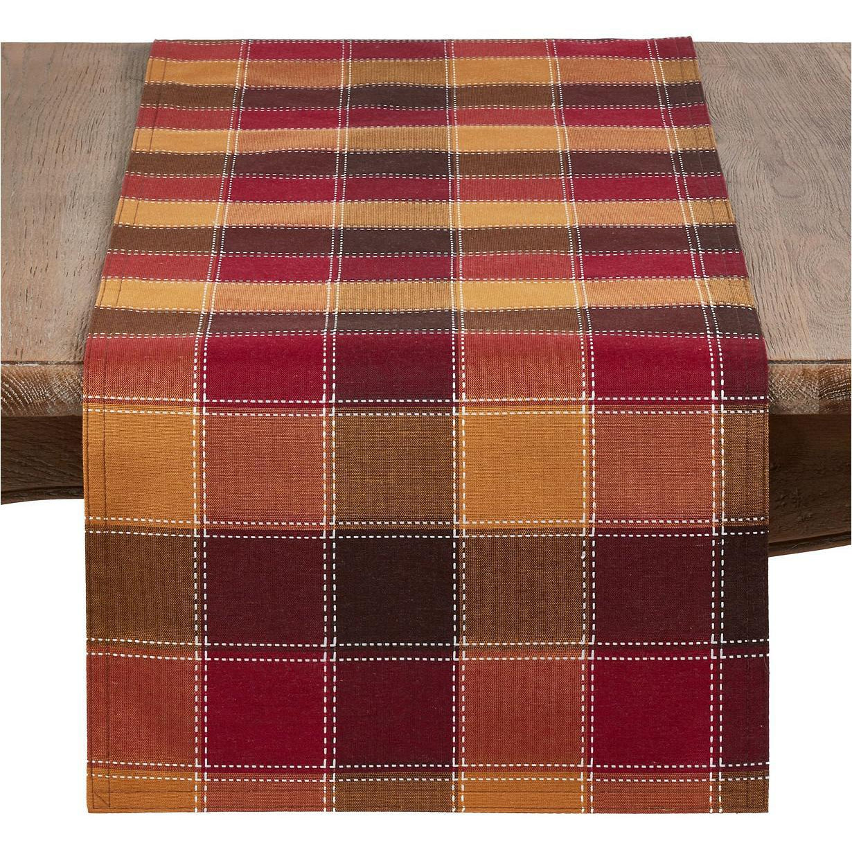 Plaid Stitched Runner - Fab Vila