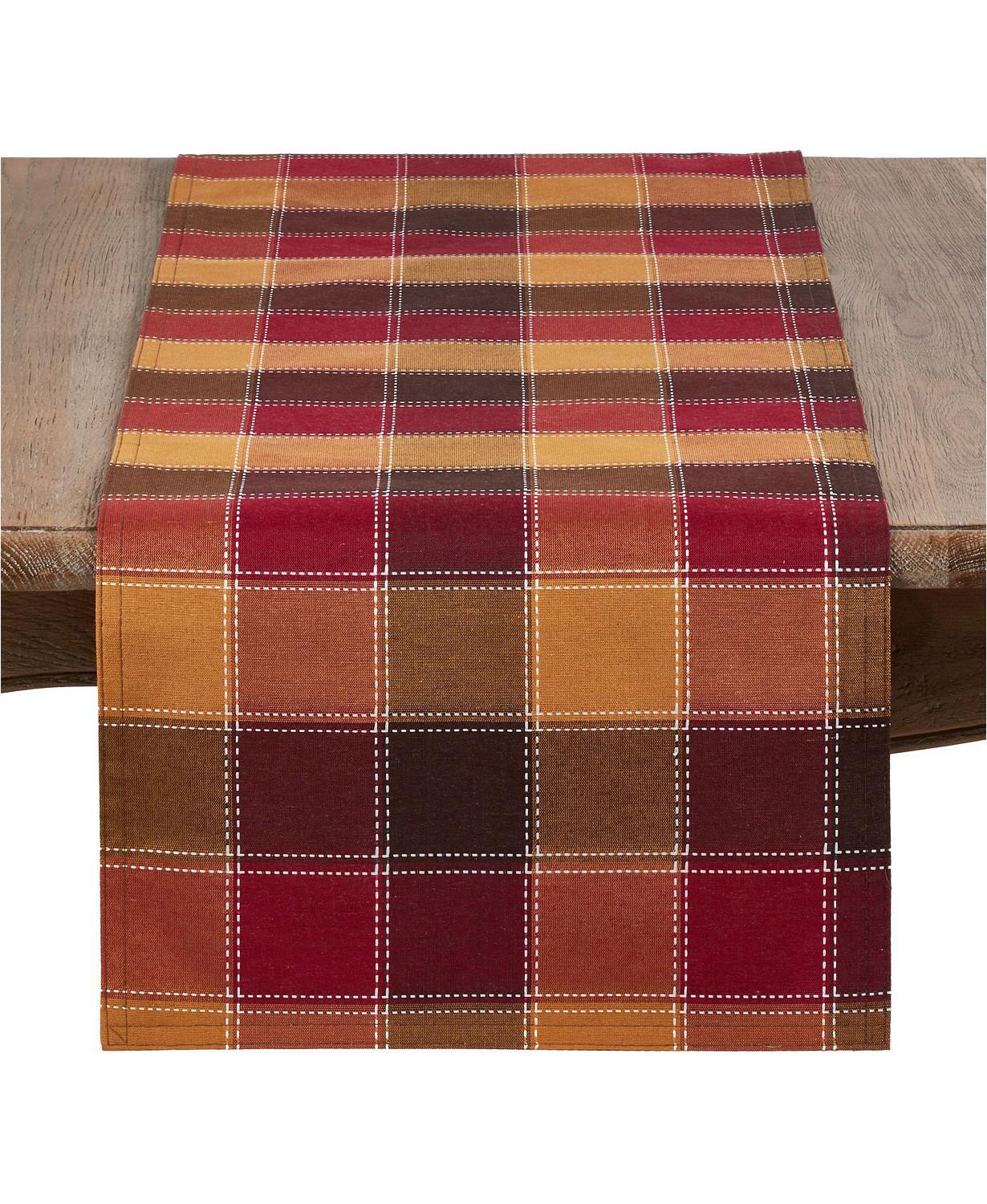 Plaid Stitched Runner - Fab Vila
