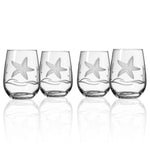 Starfish Stemless Wine  - Set of 4 Glasses - Fab Vila