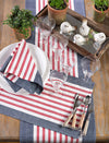 Red White Blue Stripe Napkin Set - Fab Vila